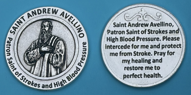 St. Andrew Avelino Healing Saint Token - Strokes & High Blood Pressure